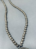 Very Old Hand Tooled Vintage Native American Navajo Sterling Silver Turquoise Necklace-Nativo Arts