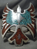 Exceptional Vintage Native American Navajo Inlay Turquoise Sterling Silver Native Old Bracelet-Nativo Arts