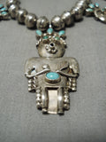 Superlative Vintage Navajo Sterling Silver Native American Kachina Necklace Old-Nativo Arts