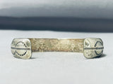 Outstanding Vintage Native American Navajo Sterling Silver Handstamped Bracelet-Nativo Arts