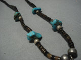 Native American Magnificent Vintage Santo Domingo Sterling Silver Turquoise Necklace Old-Nativo Arts