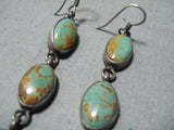 Dynamic Vintage Native American Navajo Royston Turquoise Sterling Silver Earrings Old-Nativo Arts
