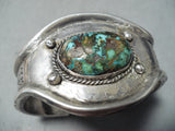 Unforgettable Vintage Native American Navajo Turquoise Sterling Silver Bracelet Old-Nativo Arts