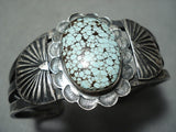 Museum Vintage Native American Navajo Early #8 Turquoise Sterling Silver Bracelet-Nativo Arts