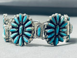 Fascinating Vintage Native American Navajo Turquoise Sterling Silver Link Bracelet-Nativo Arts