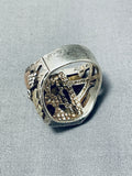 Fascinating Native American Navajo Sterling Silver 12k Gold Ring-Nativo Arts