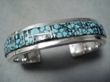 Pat Chee Important Vintage Native American Navajo Spider Turquoise Sterling Silver Bracelet-Nativo Arts