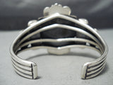 Fantastic Vintage Native American Navajo Red Mountain Turquoise Sterling Silver Bracelet Old-Nativo Arts