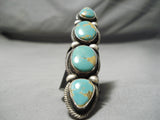 Tallest Craziest Vintage Native American Navajo Turquoise Sterling Silver Ring-Nativo Arts