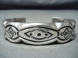 Phenomenal Heavy Vintage Native American Navajo Sterling Silver Heavy Bracelet-Nativo Arts