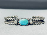Double Coiled Vintage Native American Navajo Turquoise Sterling Silver Bracelet-Nativo Arts