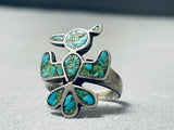 Remarkable Vintage Native American Navajo Turquoise Sterling Silver Thunderbird Ring-Nativo Arts
