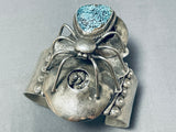 One Of Most Unique Ever Vintage Native American Navajo Turquoise Spider Sterling Silver Bracelet-Nativo Arts