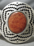 One Of The Best Vintage Native American Navajo Tolino Sterling Silver Rug Bracelet-Nativo Arts