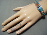 Intricate Vintage Native American Navajo Royston Turquoise Sterling Silver Bracelet-Nativo Arts