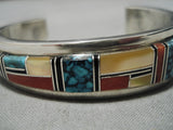 Native American Rare Chee Family Lone Mountain Turquoise Sterling Silver Bracelet Cuff Old-Nativo Arts
