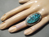 Marvelous Vintage Native American Navajo Sleeping Beauty Turquoise Sterling Silver Ring-Nativo Arts