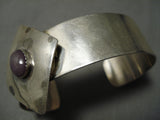 Amazing Vintage Native American Navajo Domed Sugulite Sterling Silver Bracelet Old-Nativo Arts