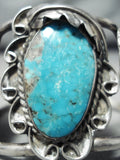 Opulent Vintage Native American Navajo Bisbee Turquoise Sterling Silver Bracelet Old-Nativo Arts