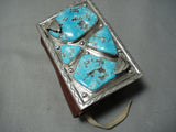 One Of The Biggest Ever Vintage Native American Navajo Turquoise Sterling Silver Ktoh Bracelet-Nativo Arts