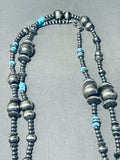 48 Inch Native American Navajo Turquoise Sterling Silver Wrap Around Necklace-Nativo Arts