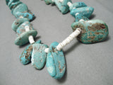 Early 1900's Vintage Navajo Hachita Turquoise Native American Necklace Old-Nativo Arts