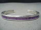 Fantastic Zuni Purple Agate Sterling Silver Bracelet Native American-Nativo Arts