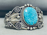 Dynamic Native American Navajo Spiderweb Turquoise Sterling Silver Bracelet Signed-Nativo Arts
