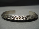 Thick And Intricate!! Vintage Navajo Sterling Silver Native American Bracelet-Nativo Arts