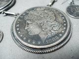 Unbelievable Native American Navajo Old Coins Sterling Silver Necklace & Earring Set-Nativo Arts