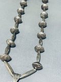 One Of The Most Unique Ever Vintage Native American Navajo Sterling Silver Coin Necklace Old-Nativo Arts