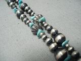 Amazing Navajo Turquoise Sterling Silver Necklace Native American-Nativo Arts