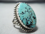 Important Running Water Vintage Native American Navajo Turquoise Sterling Silver Ring-Nativo Arts