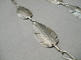 Feather Master Intricate Detailed Native American Navajo Sterling Silver Feather Necklace-Nativo Arts