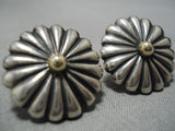 Important Vintage Cherokee 18k Gold Sterling Silver Native American Earrings-Nativo Arts
