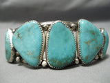 Opulent Vintage Native American Navajo Royston Turquoise Sterling Silver Bracelet Old-Nativo Arts