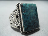 Marvelous Vintage Native American Navajo Green Spiderweb Sterling Silver Ring-Nativo Arts