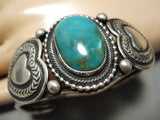 Important Native American Navajo Leon Martinez Royston Turquoise Sterling Silver Bracelet-Nativo Arts