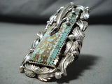 Exceptional San Felipe Native American 8 Turquoise Sterling Silver Gecko Ring-Nativo Arts