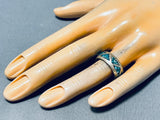 Marvelous Vintage Native American Navajo Turquoise Sterling Silver Band Ring-Nativo Arts