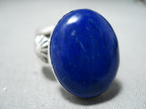 Incredible Navajo Native American Lapis Sterling Silver Ring-Nativo Arts
