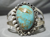 Stunning Vintage Native American Navajo Royston Turquoise Sterling Silver Bracelet Old-Nativo Arts