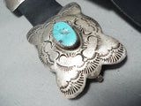 Outstanding Vintage Native American Navajo Morenci Turquoise Sterling Silver Concho Belt Old-Nativo Arts