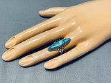 Linda Marble Amazing Vintage Native American Navajo Turquoise Sterling Silver Ring-Nativo Arts