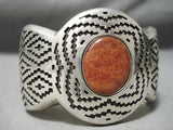 One Of The Best Vintage Native American Navajo Tolino Sterling Silver Rug Bracelet-Nativo Arts