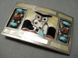 Important Vintage Native American Zuni Filbert Gasper Turquoise Sterling Silver Buckle Old-Nativo Arts