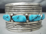 Awesome Vintage Navajo Native American Sleeping Beauty Sterling Silver Bracelet-Nativo Arts