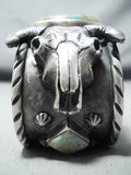 Heavy Skull San Felipe 8 Turquoise Sterling Silver Skull Bracelet-Nativo Arts