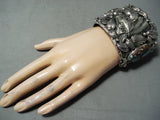 204 Gram Monster Horse Native American #8 Turquoise Sterling Silver Bracelet-Nativo Arts