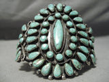 Museum Vintage Native American Navajo Carico Lake Turquoise Sterling Silver Bracelet-Nativo Arts